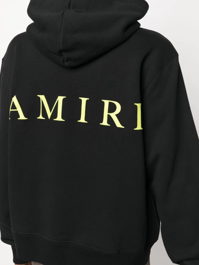 Shop Amiri Logo-print Cotton Hoodie In Schwarz
