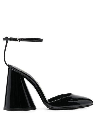 Shop Attico Pointed-toe Leather Pumps In Schwarz