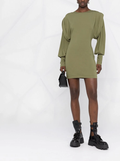 Shop Attico Quinn Fitted Mini Dress In Grün