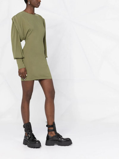 Shop Attico Quinn Fitted Mini Dress In Grün