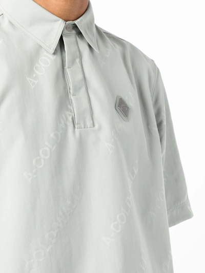 Shop A-cold-wall* Logo-print Polo Shirt In Grün