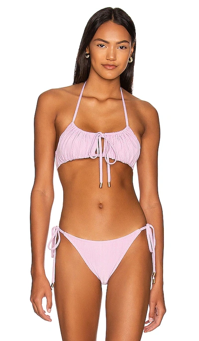 Shop Minkpink Lilac Ruched Bralette Bikini Top