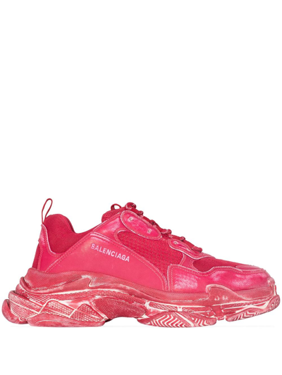 Balenciaga Triple S Sneaker Dark Red ModeSens