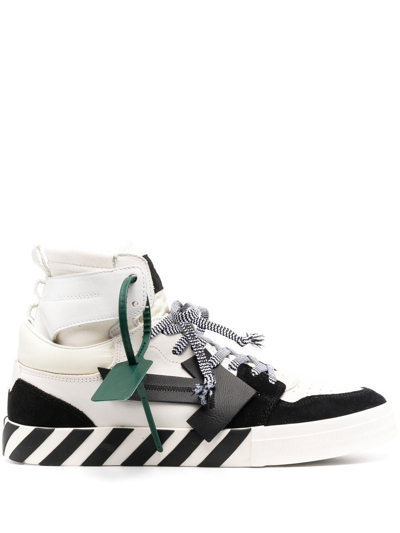 Shop Off-white Off White Men's  White Leather Hi Top Sneakers