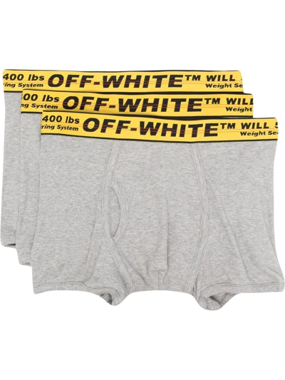 Off-white Off White Classic Industrial Tri Pack Boxer Shorts In Grey