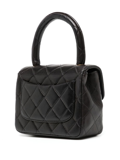 Pre-owned Chanel 1991-1994 Mini Classic Flap Handbag In Black