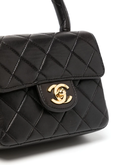 Pre-owned Chanel 1991-1994 Mini Classic Flap Handbag In Black