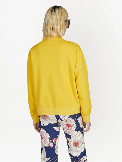 Shop Gucci Sequin-embellished Logo Jumper In Yellow