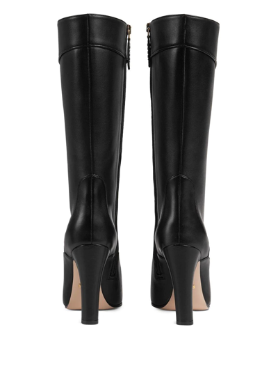Gucci Pointed Toe Block Heel Boots In Black