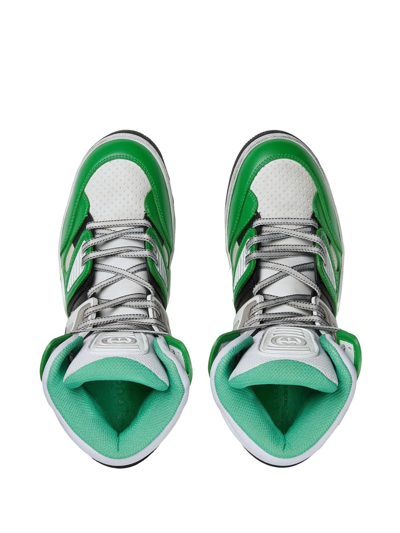 Shop Gucci Basket High-top Sneakers In Green