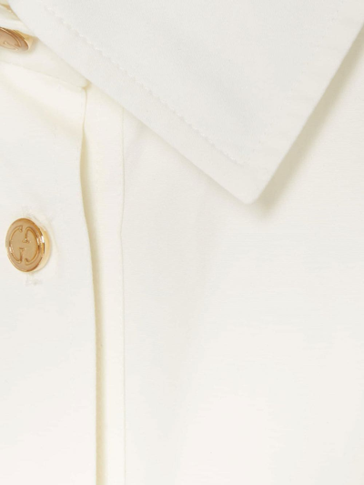 Shop Gucci Flared Shirt Dress In White