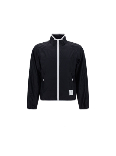 Shop Thom Browne Men's Blue Other Materials Outerwear Jacket