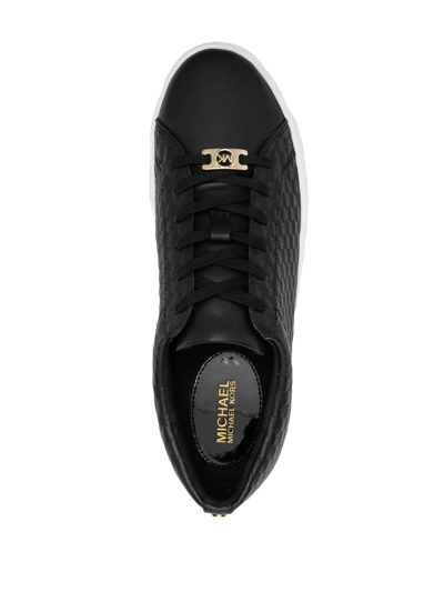 Shop Michael Michael Kors Keaton Embossed Low-top Sneakers In Schwarz