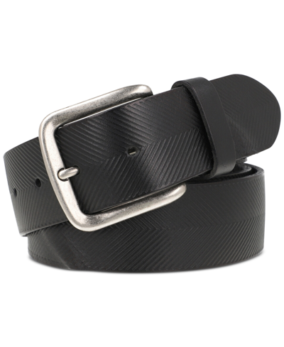 Shop Frye Men's Textured Leather Belt In Black