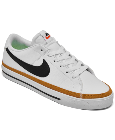 Shop Nike Women's Court Legacy Next Nature Casual Sneakers From Finish Line In White/black