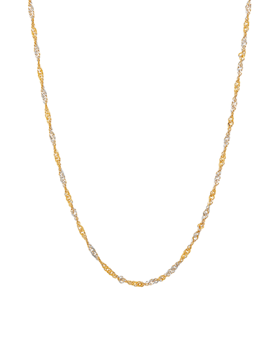 Italian Gold Polished Two Tone Diamond Cut Singapore Chain In 10k Yellow Gold In Two-tone