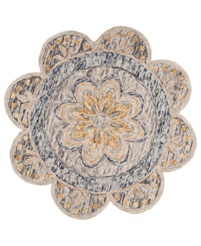 Lr Home Radiance Rdc54092 4' X 4' Round Area Rug In Gray