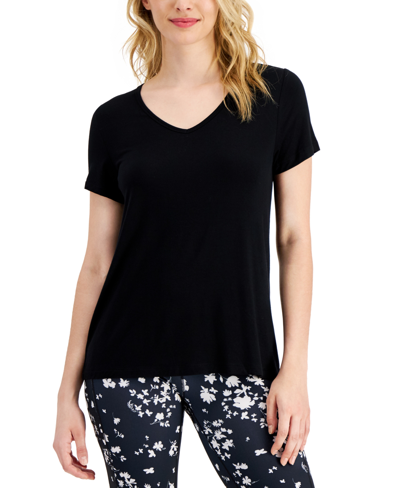 Shop Id Ideology Women's V-neck T-shirt, Created For Macy's In Black