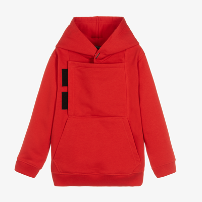 Shop Givenchy Teen Red Velcro Logo Hoodie