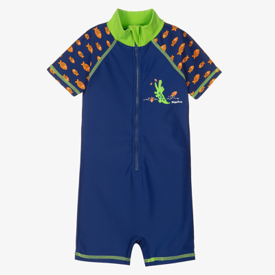 Shop Playshoes Boys Navy Blue Sun Suit (upf50+)