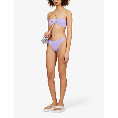 Shop Hunza G Women's Lilac Jean Ruched Bikini
