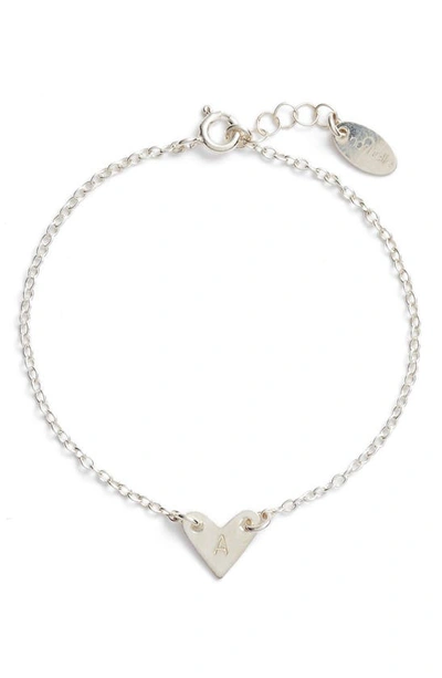Shop Nashelle Initial Heart Bracelet In Silver
