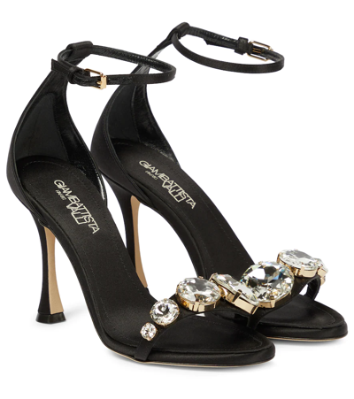Shop Giambattista Valli Diamond Clash Embellished Sandals In Black