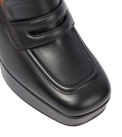 Gianvito Rossi Patent Platform Penny Loafers In Black