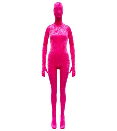 Shop Vetements Velvet Full-body Jumpsuit In Pink