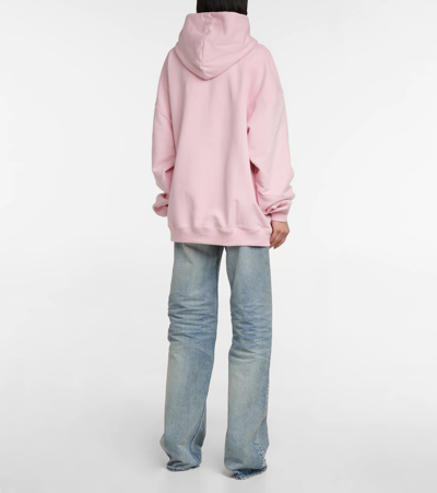 Shop Vetements Logo Cotton-blend Hoodie In Baby Pink