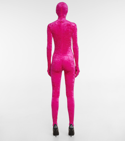Shop Vetements Velvet Full-body Jumpsuit In Pink
