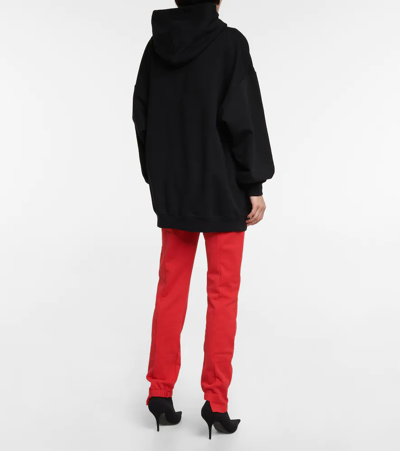 Shop Vetements Logo Cotton-blend Hoodie In Black
