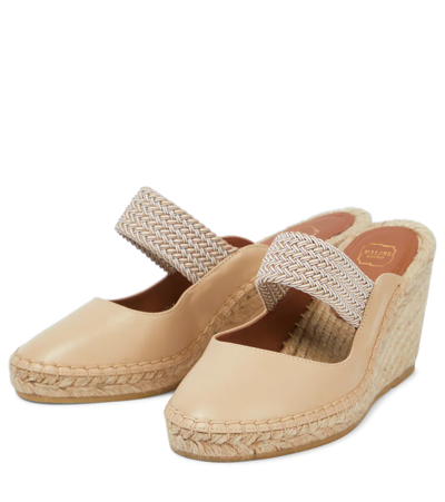 Shop Malone Souliers Siena Espadrille Wedge Sandals In Butter/beige