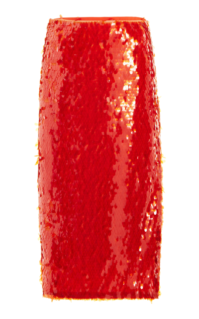 Shop Rotate Birger Christensen Women's Caitlin Skirt In Red
