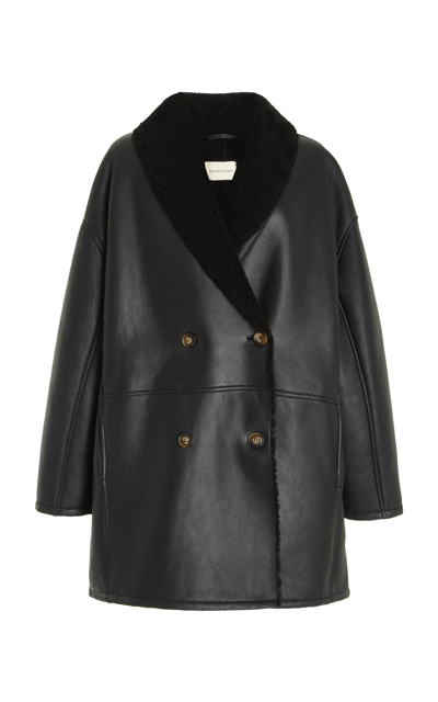 Shop Loulou Studio Women's Shearling-lined Leather Coat In Black
