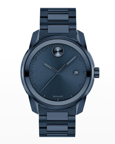 Shop Movado Men's 42mm Bold Verso Blue Ip Bracelet Watch