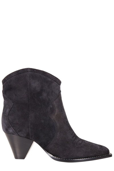 Shop Isabel Marant Darizo Pointed Toe Ankle Boots In Black