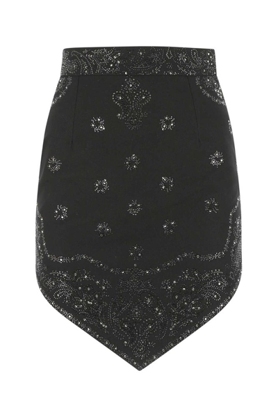 Shop Alexandre Vauthier Embellished Mini Pencil Skirt In Black