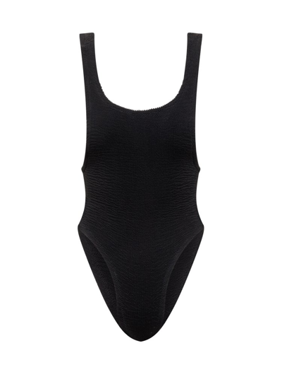 Shop Reina Olga Ruby Stretch Design Sleeveless Swimsuit In Black