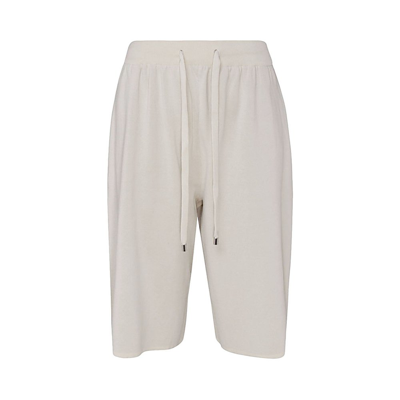 Shop Malo Drawstring High Waist Shorts In Beige