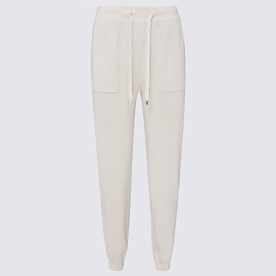 Shop Malo Drawstring Elasticated Ankle Trousers In Beige