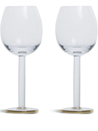 Shop Lsa International Luca Set Of Two Wine Glasses In Gold