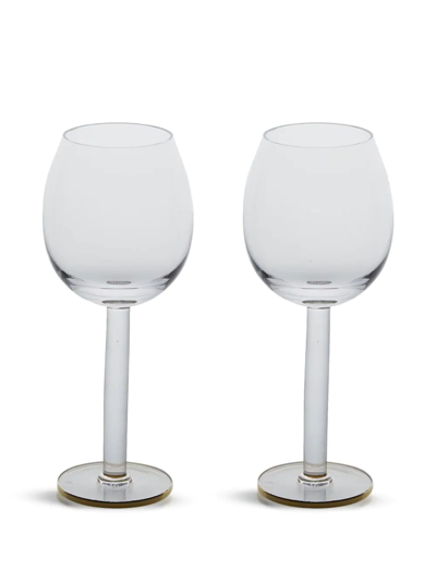Shop Lsa International Luca Set Of Two Wine Glasses In Gold