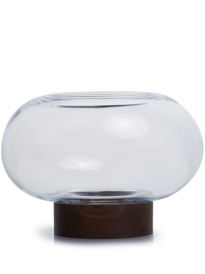 Shop Lsa International Oblate Wide Vase In Braun