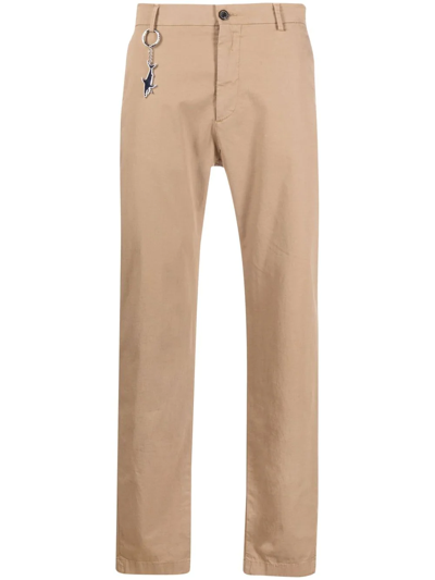Shop Paul & Shark Mid-rise Straight-leg Trousers In Nude