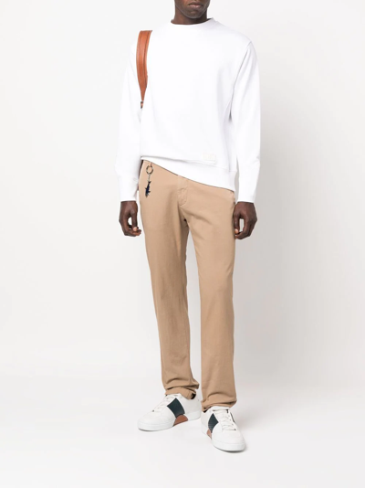 Shop Paul & Shark Mid-rise Straight-leg Trousers In Nude