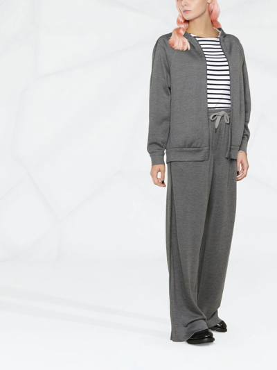 Brunello Cucinelli Women Cotton-silk Sweatshirt Topwear With Jewellery In Grey