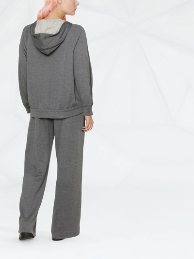 Brunello Cucinelli Women Cotton-silk Sweatshirt Topwear With Jewellery In Grey
