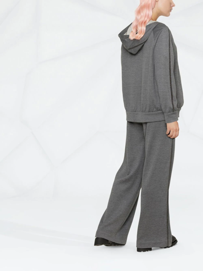 Brunello Cucinelli Women Cotton-silk Sweatshirt Topwear With Jewellery In Grey