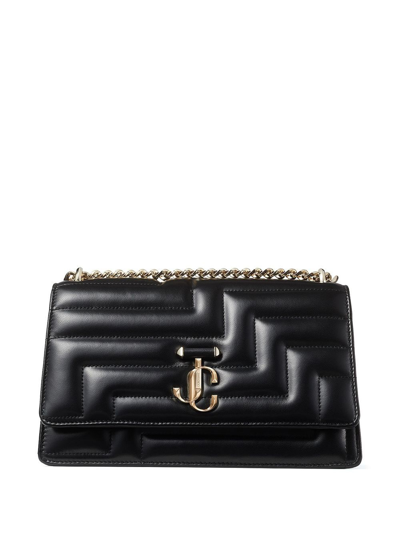 Shop Jimmy Choo Avenue Quilted Shoulder Bag In Black